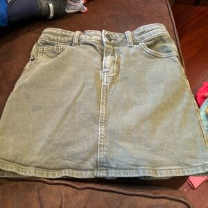 Cat & Jack olive green denim skirt four pocket size 8